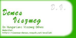 denes viszmeg business card